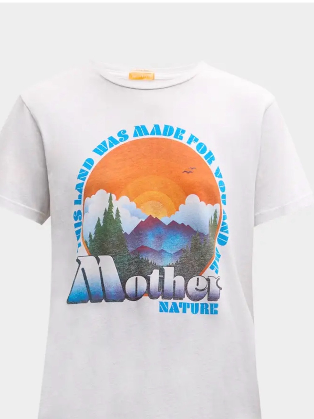 Mother Nature Graphic Rowdy Tee Shirt Womens Size XL White Retro Boho Outdoors